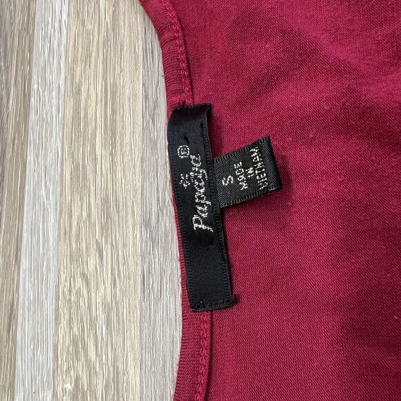 Papaya Black Stretch Dress Size S Bodycon Maroon - JN303 - Picture 2 of 4